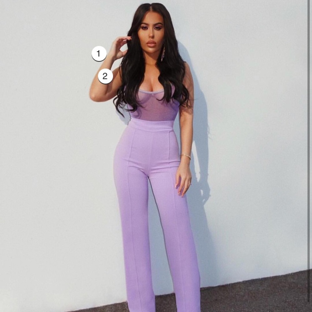 Fashion Nova Lavender Flare Cut Pants